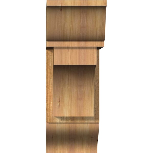 Westlake Traditional Rough Sawn Bracket W/ Offset Brace, Western Red Cedar, 8W X 22D X 22H